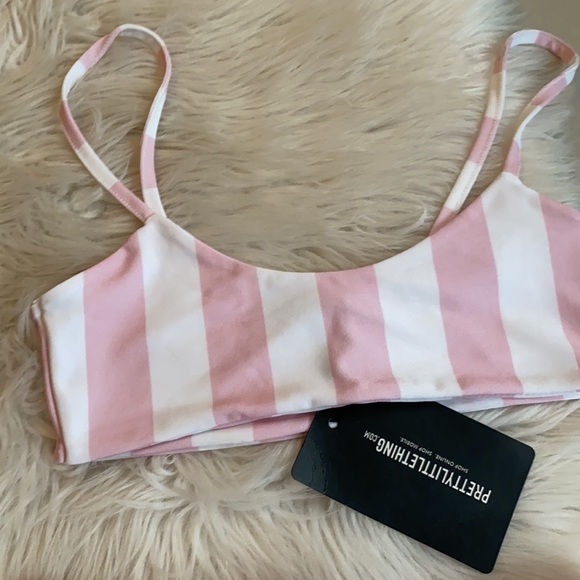 Pretty Little Thing NWT size 0 top & btm p&w strip - Picture 2 of 10